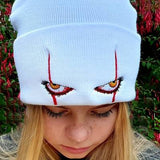 Scary Eyes Embroidery Beanie Horror Elastic Knit Hat Hip Hop Lightweight Skull Hat Coldproof Warm Ski Hats For Women Men