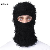 Stay Warm and Stylish with this Solid Color Distressed Balaclava Mask 2023 Winter