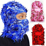 Stay Warm and Stylish with this Solid Color Distressed Balaclava Mask 2023 Winter