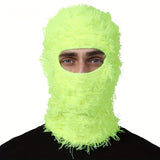 Stay Warm and Stylish with this Solid Color Distressed Balaclava Mask 2023 Winter