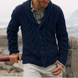 Men's Stand Collar Casual Knit Cardigan