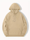 Basic Hoodies For Men, Men's Casual Solid Pullover Hooded Sweatshirt With Kangaroo Pocket Streetwear For Winter Fall, As Gifts