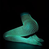 1 Pair Glowing Fishnet Tights, Hollow Out Sheer Elastic Mesh Pantyhose, Women's Stockings & Hosiery