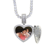 Diamond Heart Photo Necklace Christmas Gift