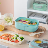 1pc Microwave Safe Bento Box for Healthy Lunches and Snacks - Perfect for Students, Office Workers, and On-the-Go Eating - Includes Fruit and Vegetable Sandwich Box and Salad Container