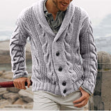 Men's Stand Collar Casual Knit Cardigan