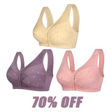 🔥Last Day Buy 75% OFF Buy One Get Two😍 - Design for Senior Front Closure Cotton Bra