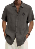 Men's Solid Color Hawaiian Coconut Casual Shirt