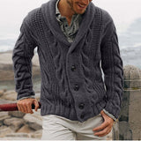 Men's Stand Collar Casual Knit Cardigan