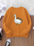 Silly Goose Pattern Print Sweatshirt For Kids Boys - Keep Your Little One Warm And Trendy!