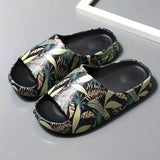 Women's Cartoon Print Pillow Slides, Open Toe Non-slip EVA Slippers, Indoor & Outdoor Shoes