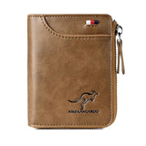 Men Wallet Zipper Genuine Leather Purse ( RFID PROTECTED )