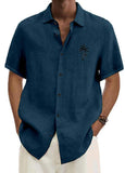 Men's Solid Color Hawaiian Coconut Casual Shirt