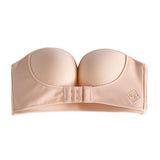 Button Front Strapless Push Up Bra