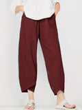 Loose Pocket Pants. Casual Elastic Waist Solid Fashion Comfy Spring & Summer Pants. Women's Clothing