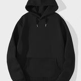 Men's Solid Color Long Sleeve Drawstring Pullover Hoodie,For Outdoor Sports,For Autumn And Winter