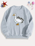 Silly Goose Pattern Print Sweatshirt For Kids Boys - Keep Your Little One Warm And Trendy!