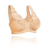 Front hooks, stretch-lace, super-lift, and posture correction ALL IN ONE BRA!