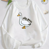 Silly Goose Pattern Print Sweatshirt For Kids Boys - Keep Your Little One Warm And Trendy!