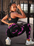 Tie Dye Butt Lifting Yoga Sports Leggings. High Waist Running  Tummy Control Tight Pants. Women's Activewear