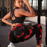 Tie Dye Butt Lifting Yoga Sports Leggings. High Waist Running  Tummy Control Tight Pants. Women's Activewear