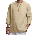 Men's Long-Sleeved V-Neck Linen Loose Shirt✨Buy 2 Free shipping