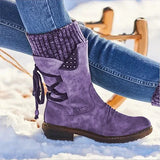 🔥Christmas Hot Sale - 50% OFF🔥Women's winter low barrel orthotic bow support wool warm boots