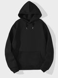 Men's Solid Color Long Sleeve Drawstring Pullover Hoodie,For Outdoor Sports,For Autumn And Winter