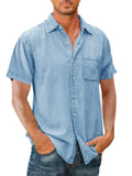 🔥Men's Denim Short Sleeve Button Down Shirt