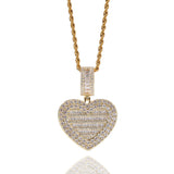 Diamond Heart Photo Necklace Christmas Gift