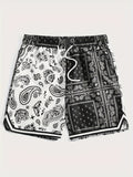 Men's Casual Paisley Graphic Loose Drawstring Waist Shorts With Pockets Loungewear Pajamas Bottom Shorts Workout Shorts For Summer