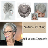 Short Natural Hair Toppers Wigs Natural Parting Heat Friendly Multicolor