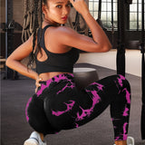 Tie Dye Butt Lifting Yoga Sports Leggings. High Waist Running  Tummy Control Tight Pants. Women's Activewear