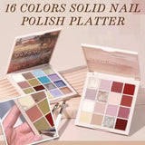 💅New Model 16 Colors Solid Nail Polish Platter🔥Free phototherapy pen 1psc🔥