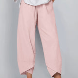 Loose Pocket Pants. Casual Elastic Waist Solid Fashion Comfy Spring & Summer Pants. Women's Clothing