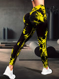 Tie Dye Butt Lifting Yoga Sports Leggings. High Waist Running  Tummy Control Tight Pants. Women's Activewear