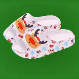 Women's Cartoon Print Pillow Slides, Open Toe Non-slip EVA Slippers, Indoor & Outdoor Shoes