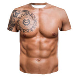 🔥3D Muscle Tattoo Full Body Print T-shirt