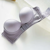 Button Front Strapless Push Up Bra