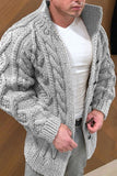 Men's Stand Collar Casual Knit Cardigan