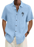 Men's Solid Color Hawaiian Coconut Casual Shirt