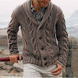 Men's Stand Collar Casual Knit Cardigan