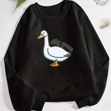 Silly Goose Pattern Print Sweatshirt For Kids Boys - Keep Your Little One Warm And Trendy!