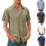 🔥Men's Denim Short Sleeve Button Down Shirt