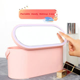 Travel Portable Makeup Organizer Box with LED Light Mirror